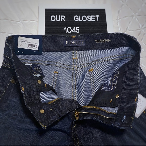 Fidelity Belladonna Mid Rise Boot Cut in Tao Blue 27X34 - Picture 5 of 7